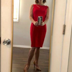 Calvin Klein Sheath Size 4 RED , GUC